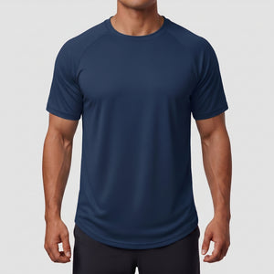 TACVASEN Navy Curved Hem Fashion UPF50+ Quick - Drying Protective Shirt