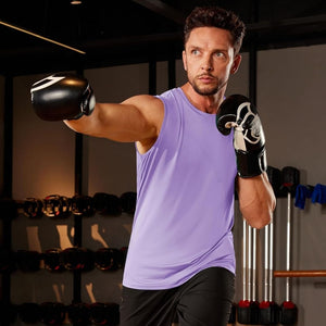 TACVASEN Light Purple Men's Sleeveless Shirt Quick Dry UPF 50+ Gym Tank Top