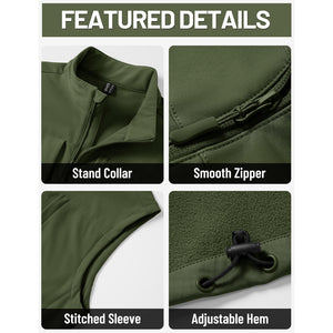 Men's Softshell Vest Windproof Waterproof Lightweight Jacket - AT25M3347