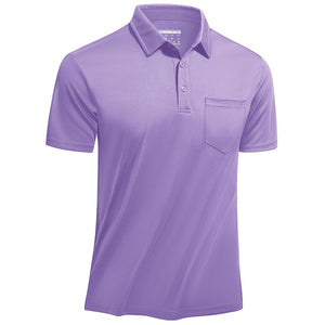 TACVASEN Light Purple Men's Lightweight Hiking Fishing Polo Shirts
