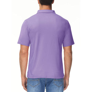 TACVASEN Light Purple Men's Lightweight Hiking Fishing Polo Shirts