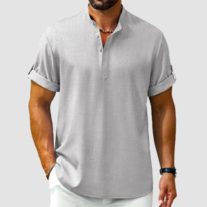 TACVASEN Light gray Henley Casual Lightweight Beach Shirts