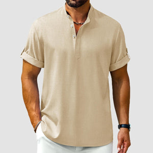 TACVASEN Light khaki Henley Casual Lightweight Beach Shirts