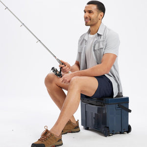 TACVASEN Navy Hiking Shorts Zippered Pockets