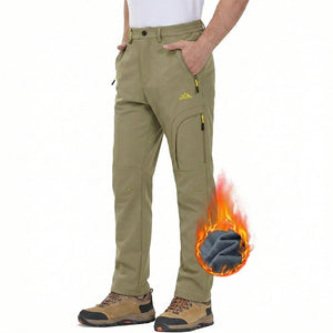 TACVASEN Khaki Insulated Fleece Lined Outdoor Snow Pants