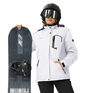 TACVASEN White Insulated Fleece Lined Winter Hiking Jacket