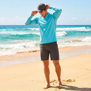TACVASEN Ice Blue Long Sleeve Sun Shirt UPF 50+ Zip Fishing Running Rashguard