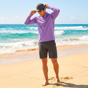 TACVASEN Light Purple Long Sleeve Sun Shirt UPF 50+ Zip Fishing Running Rashguard
