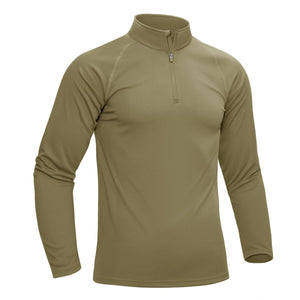 TACVASEN Dull Cyan Long Sleeve Sun Shirt UPF 50+ Zip Fishing Running Rashguard