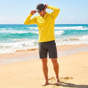 TACVASEN Yellow Long Sleeve Sun Shirt UPF 50+ Zip Fishing Running Rashguard