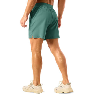 TACVASEN Navy Men's 2 in 1 Quick Dry Running Shorts with Pockets
