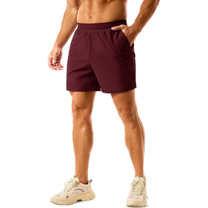 TACVASEN Wine Red Men's 2 in 1 Quick Dry Running Shorts with Pockets