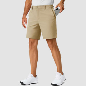TACVASEN Khaki Men's 7 Inch Quick Dry Golf Shorts with 6 Pockets