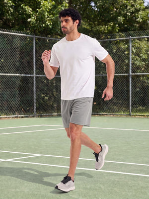 TACVASEN Light Grey Men's 7-inch Quick Dry Lightweight Athletic Running Shorts