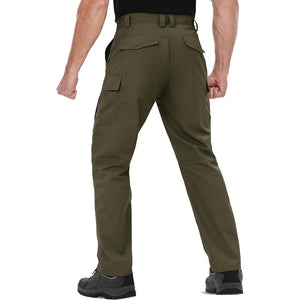 TACVASEN Army Green Men's 9 Pockets Ripstop Water Repellent Tactical Pants
