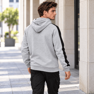 TACVASEN Light Grey Men's Casual Cotton Soft Stretch Fleece Blend Hoodie