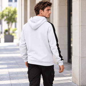 TACVASEN White Men's Casual Cotton Soft Stretch Fleece Blend Hoodie