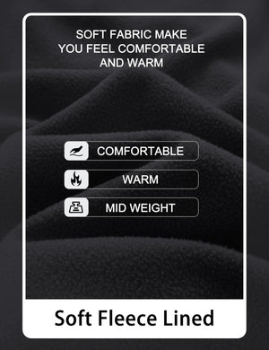TACVASEN Black Men's Casual Fleece Lined Pullover Sweatshirts
