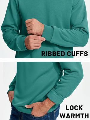 TACVASEN Black Men's Casual Fleece Lined Pullover Sweatshirts