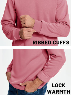 TACVASEN Black Men's Casual Fleece Lined Pullover Sweatshirts