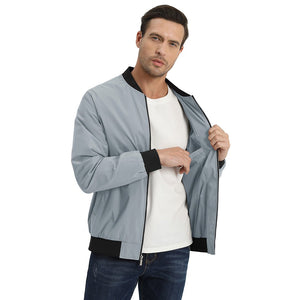 TACVASEN Army Green Vintage Bomber Flight Jacket Spring & Fall
