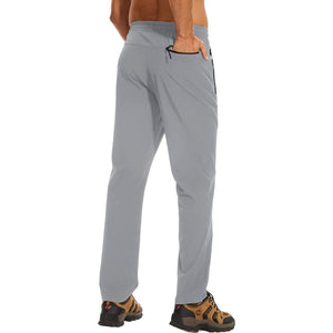 TACVASEN Light Gray Men's Casual Pants Lightweight Quick Dry Water Resistant Joggers with Pockets
