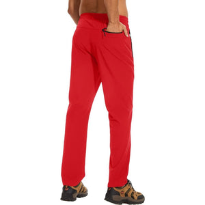 TACVASEN Tomato Red Men's Casual Pants Lightweight Quick Dry Water Resistant Joggers with Pockets