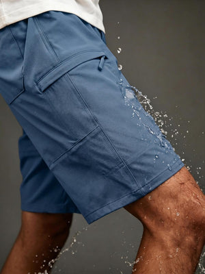 TACVASEN Blue Grey Men's Casual Quick Dry 5 Pockets Cargo Shorts