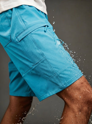 TACVASEN Ice Blue Men's Casual Quick Dry 5 Pockets Cargo Shorts