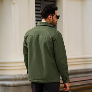 TACVASEN Army Green Cotton Windbreaker Full Zip Lightweight Jacket