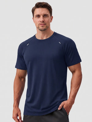 TACVASEN Royal Blue Men's Dry Fit Shirts Mesh Short Sleeve Athletic