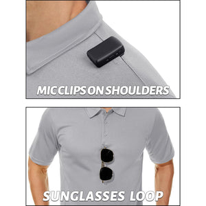 TACVASEN Light Gray Men's Dry Fit UPF 50+ Golf Workwear Tactical Polo Shirt