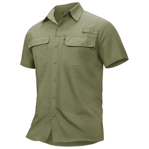 TACVASEN Light Green Fishing Shirt UPF 50+ Lightweight Outdoor Shirt