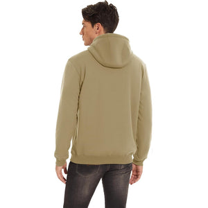 TACVASEN Khaki Men's Fleece Hoodie Thick Fleece Lined Sweatshirt