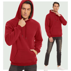 TACVASEN Tomato Red Men's Fleece Hoodie Thick Fleece Lined Sweatshirt