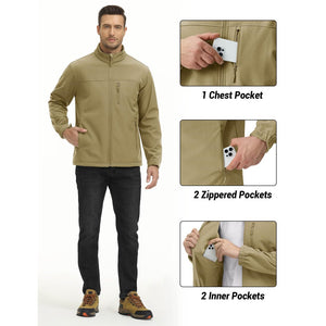 Men's Fleece Lined Softshell Waterproof Outdoor Jackets - H22M688D