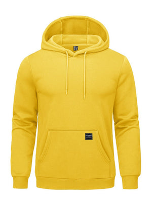 TACVASEN Yellow Men's Fleece Lined Sweatshirt Hoodies