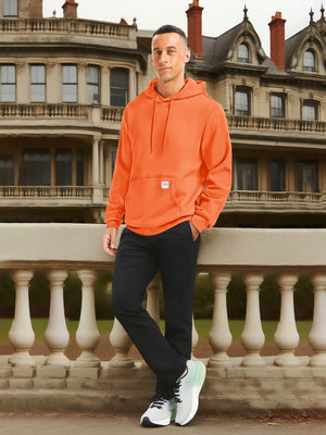 TACVASEN Orange Men's Fleece Lined Sweatshirt Hoodies