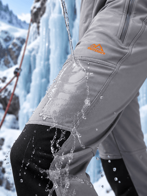 TACVASEN Light Grey Men's Fleece Lined Windproof Water Resistant Ski Pants