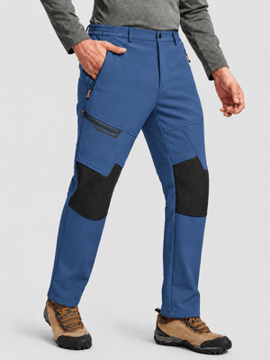 TACVASEN Denim Blue Men's Fleece Lined Windproof Water Resistant Ski Pants