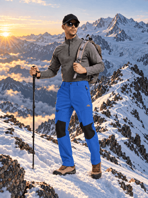 TACVASEN Sapphire Blue Men's Fleece Lined Windproof Water Resistant Ski Pants