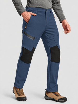 TACVASEN Dark Blue Men's Fleece Lined Windproof Water Resistant Ski Pants
