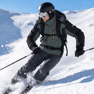 TACVASEN Grey Men's Fleece Lined Winter Jacket | Windproof Warm Ski Coat