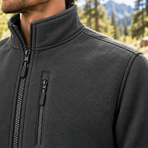 TACVASEN Dark Grey Men's Full Zip Up Fleece Jacket Lightweight Casual