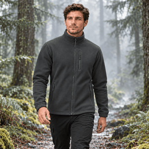 TACVASEN Dark Grey Men's Full Zip Up Fleece Jacket Lightweight Casual