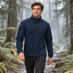 TACVASEN Navy Men's Full Zip Up Fleece Jacket Lightweight Casual