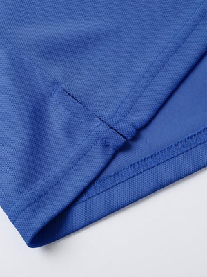 TACVASEN Bright Blue Men's Golf Performance Moisture Wicking Polo Shirt