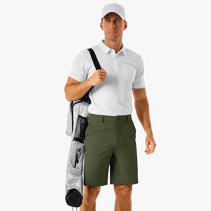 TACVASEN Army Green Men's Golf Quick Dry Casual Flat Front Shorts with 4 Pockets