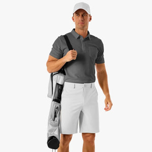 TACVASEN Dark Grey Men's Golf Quick Dry Casual Flat Front Shorts with 4 Pockets