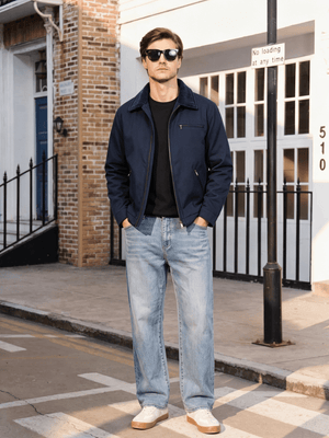 TACVASEN Navy Men's Heavy Duty Canvas Work Jacket | Rugged Industrial Coat